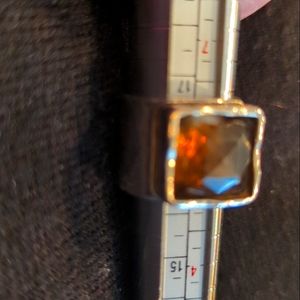 Silpada sterling silver ring with brown quartz.